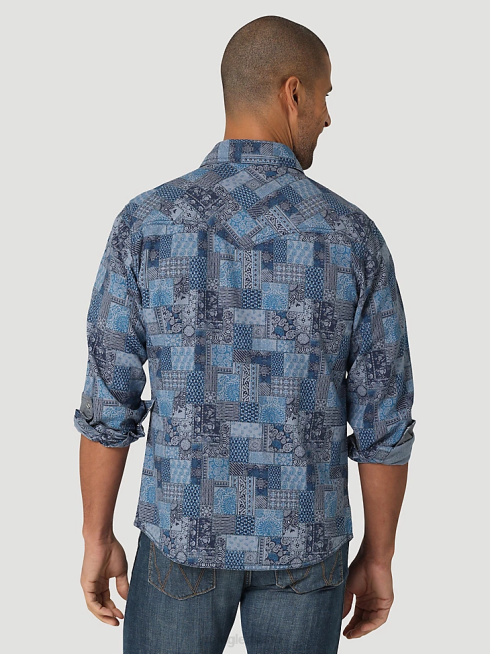 Wrangler Hommes chemise de travail du patrimoine PN28D474 vêtements noir lavé (112335452)