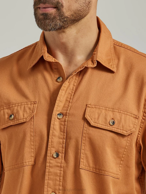 Wrangler Hommes chemise épique en sergé doux et flexible PN28D355 vêtements noisette (112330921)