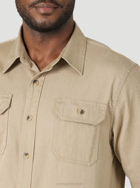 Wrangler Hommes chemise épique en sergé doux et flexible PN28D360 vêtements bruyère d'orme (112315232)