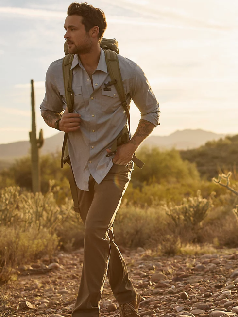 Wrangler Hommes chemise western atg PN28D642 vêtements mer de Béring (nsb92br)