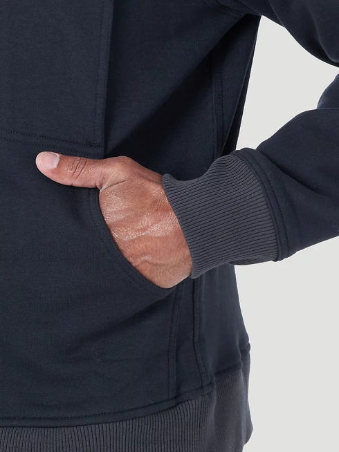 Wrangler Hommes riggs vêtements de travail couches résistantes sweat à capuche de travail entièrement zippé PN28D507 vêtements caviar (3w196bk)