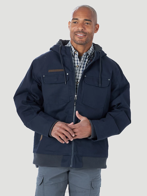 Wrangler Hommes riggs workwear veste de travail en toile isolée à couches résistantes PN28D658 vêtements bleu marine foncé (3w193nv)