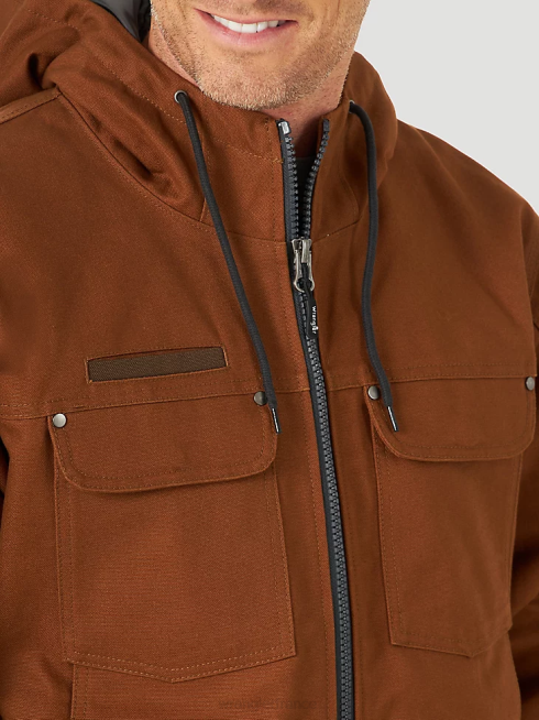 Wrangler Hommes riggs workwear veste de travail en toile isolée à couches résistantes PN28D659 vêtements caramel (3w193 milliards)