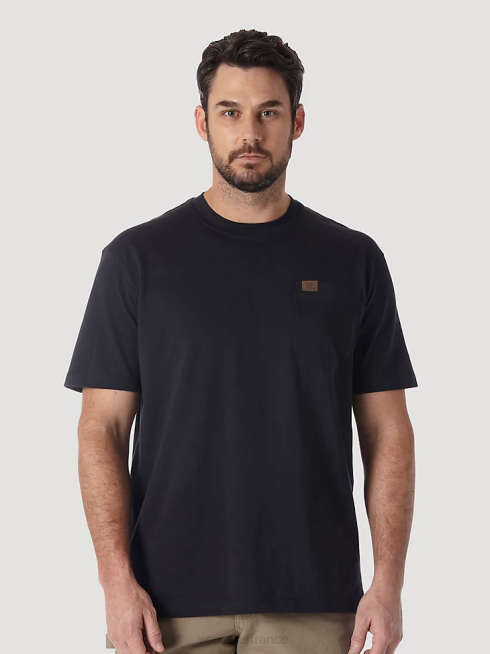 Wrangler Hommes riggs workwear t-shirt performance à manches longues et 1 poche PN28D284 vêtements noir (3w702bk)
