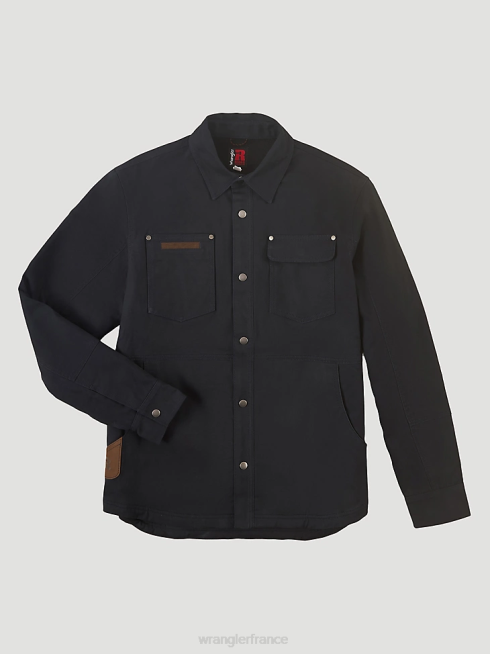 Wrangler Hommes riggs vêtements de travail couches résistantes veste de chemise de travail doublée en polaire PN28D472 vêtements bleu marine foncé (3w195nv)