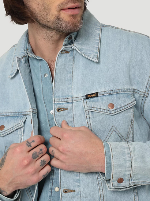 Wrangler Hommes veste anti-ajustement Heritage PN28D618 vêtements bleu glacé (112321108)